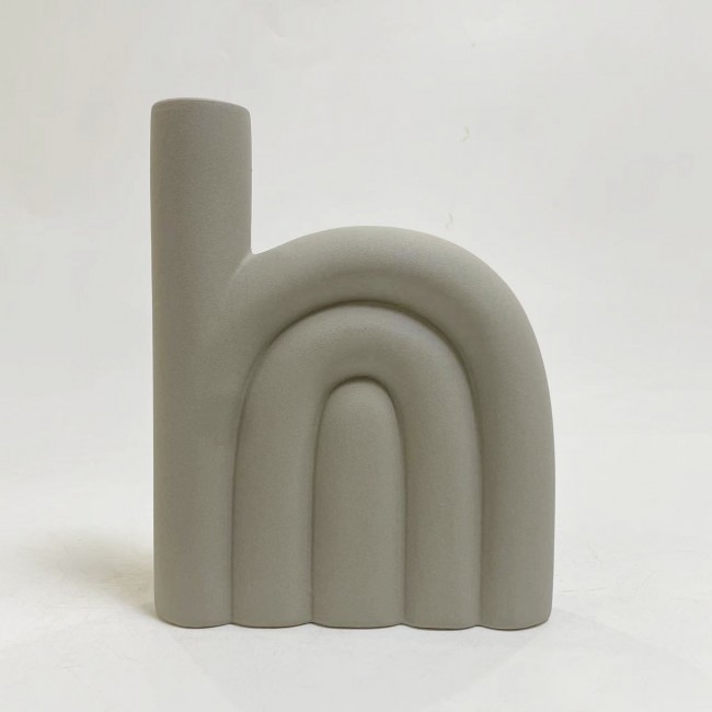 Επιτραπέζιο διακοσμητικό "ARCON" κεραμικό σε χρώμα γκρι ματ 23.5x5.5x29.5