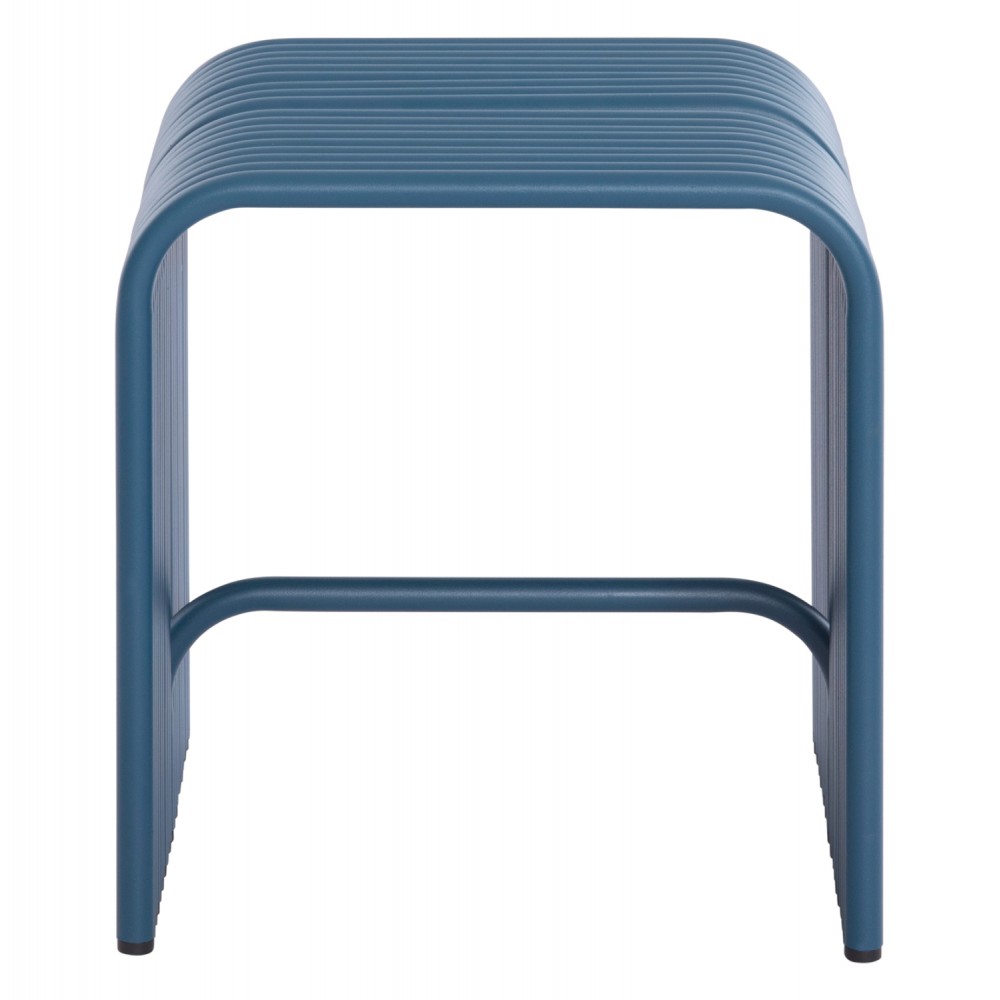 Σκαμπό χαμηλό "INTREPID" από αλουμίνιο σε χρώμα μπλε 40x38x42.5