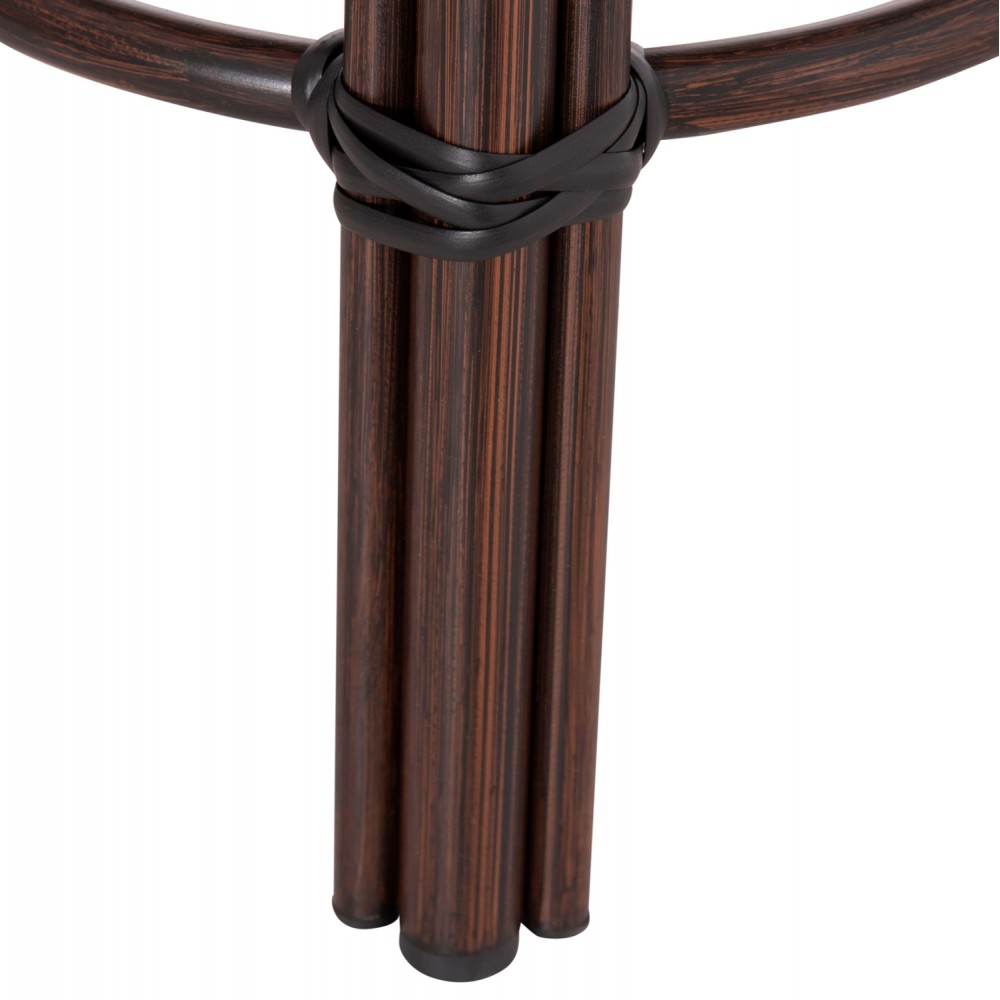 Σκαμπό "CHINO" από αλουμίνιο/textilene σε χρώμα καφέ Φ36x46