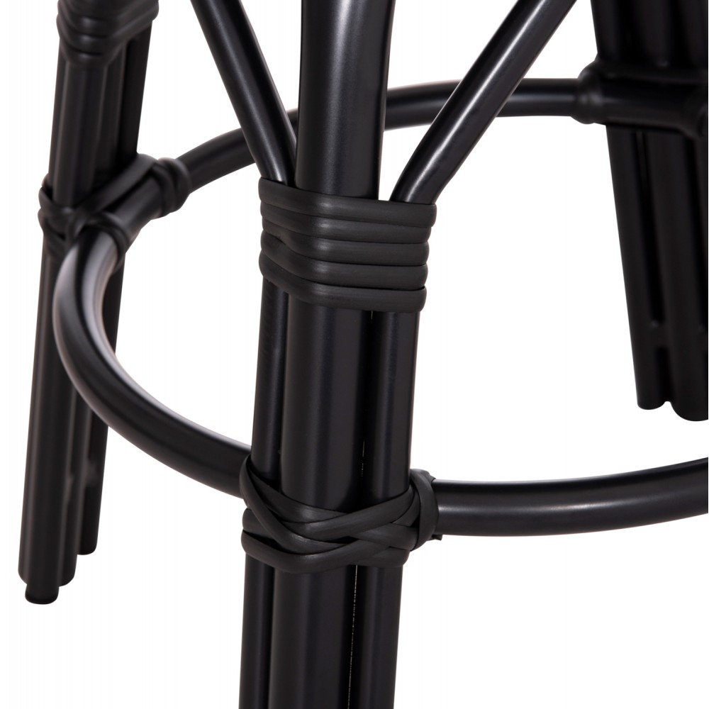 Σκαμπό "CHINO" από αλουμίνιο/textilene σε χρώμα μαύρο Φ36x46