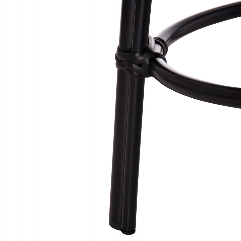 Σκαμπό "CHINO" από αλουμίνιο/textilene σε χρώμα μαύρο Φ36x46