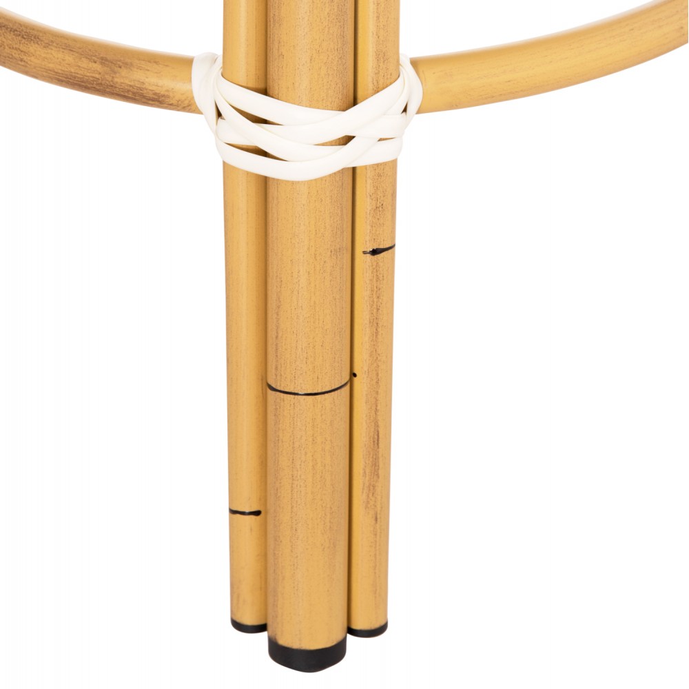 Σκαμπό "CHINO" από αλουμίνιο/textilene σε χρώμα φυσικό/λευκό/μαύρο Φ36x46