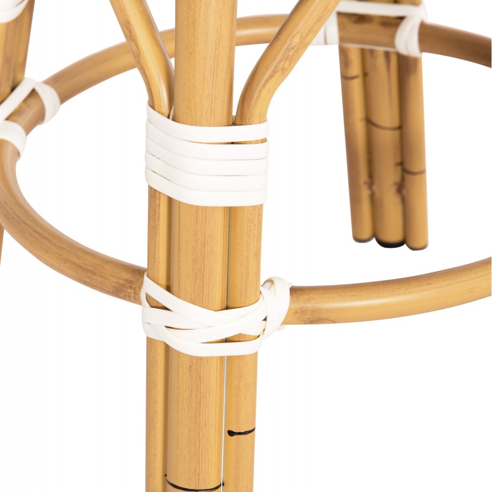 Σκαμπό "CHINO" από αλουμίνιο/textilene σε χρώμα φυσικό/λευκό/μπλε Φ36x46