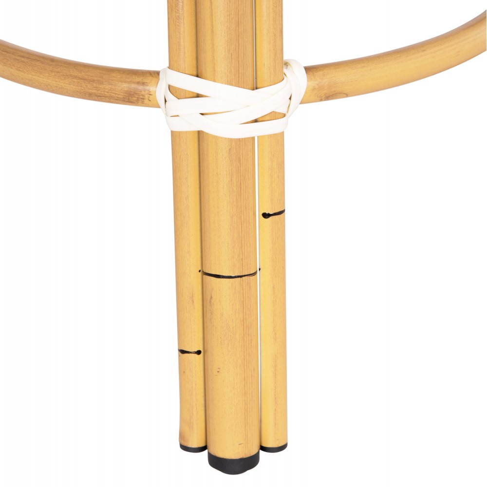 Σκαμπό "CHINO" από αλουμίνιο/textilene σε χρώμα φυσικό/λευκό/μπλε Φ36x46