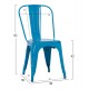 Καρέκλα "MELITA-PRO" από μέταλλο σε χρώμα μπλε 44x47x84.5