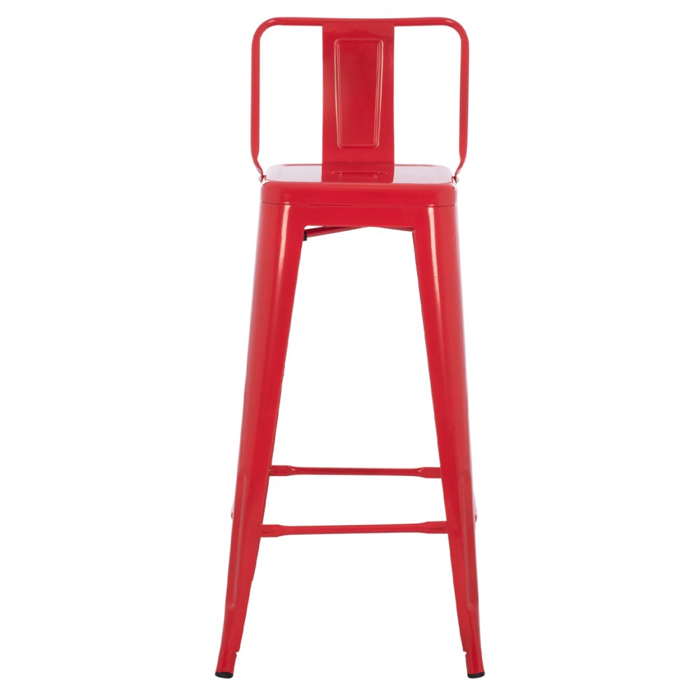 Σκαμπό μπαρ "MELITA-PRO" από μέταλλο σε χρώμα κόκκινο 42x42x100