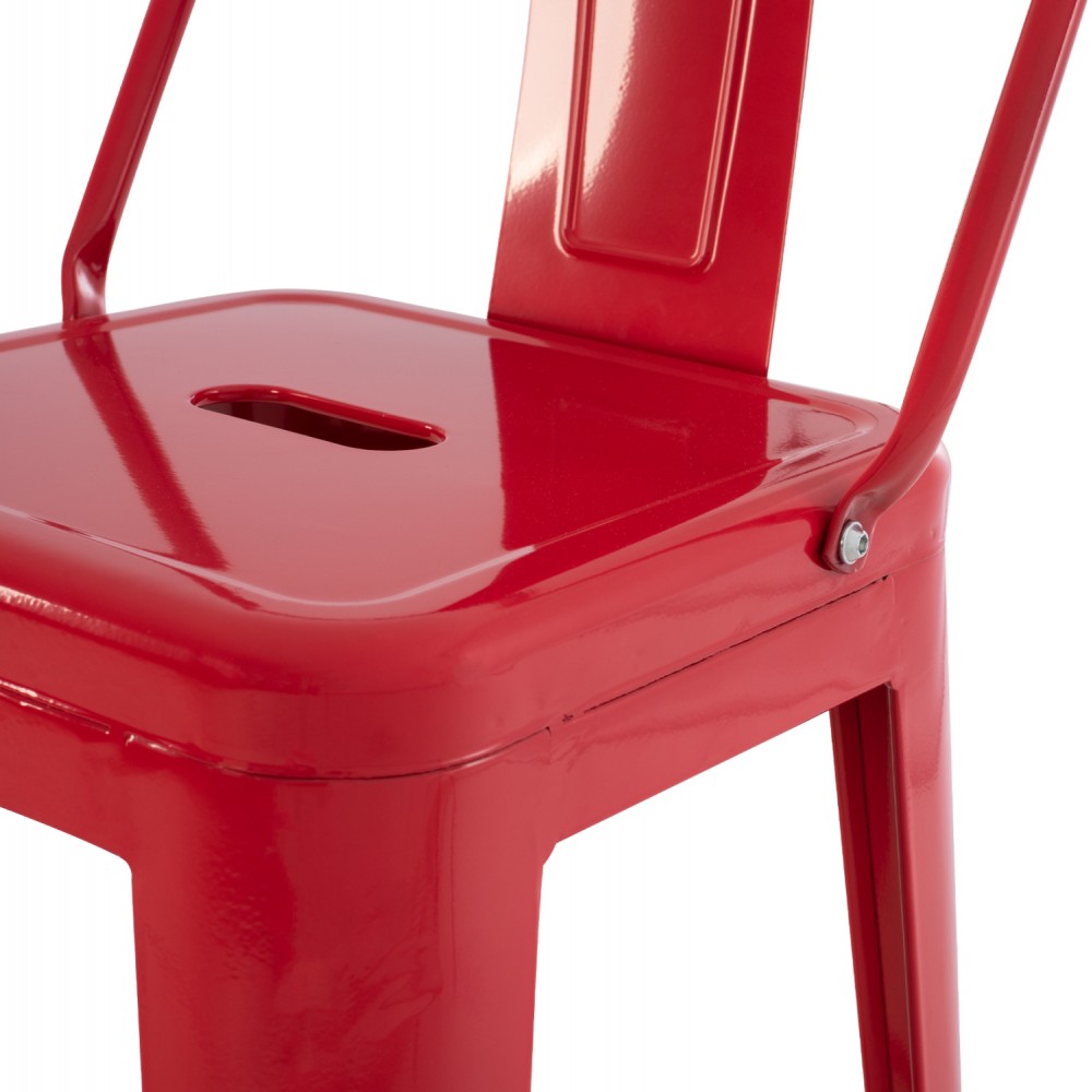 Σκαμπό μπαρ "MELITA-PRO" από μέταλλο σε χρώμα κόκκινο 42x42x100