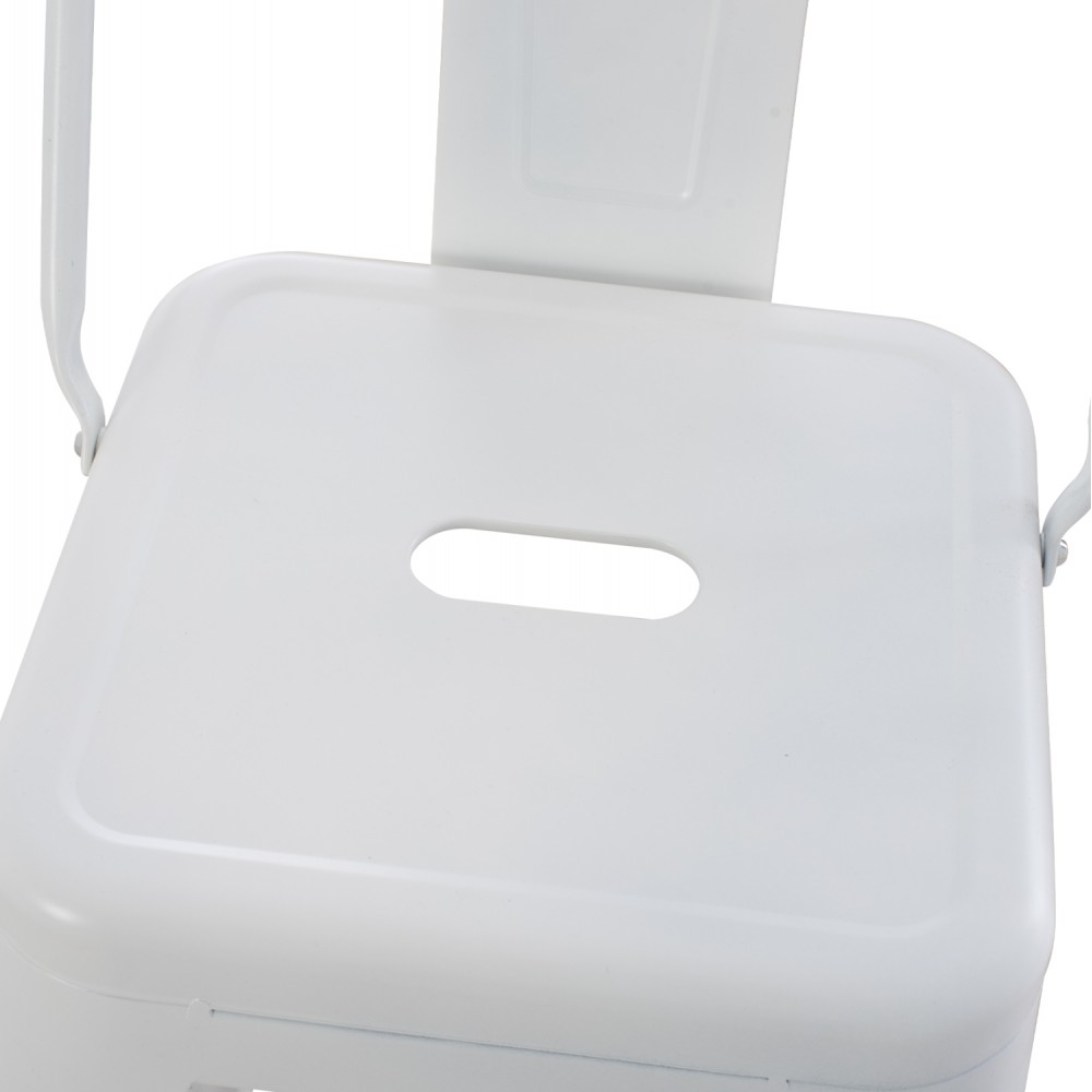 Σκαμπό μπαρ "MELITA-PRO" από μέταλλο σε χρώμα λευκό ματ 42x42x100