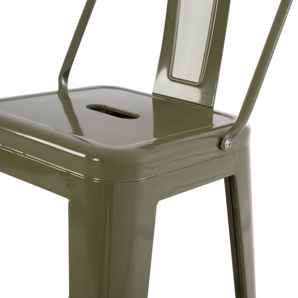 Σκαμπό μπαρ "MELITA-PRO" από μέταλλο σε χρώμα σκούρο λαδί 43x43x88