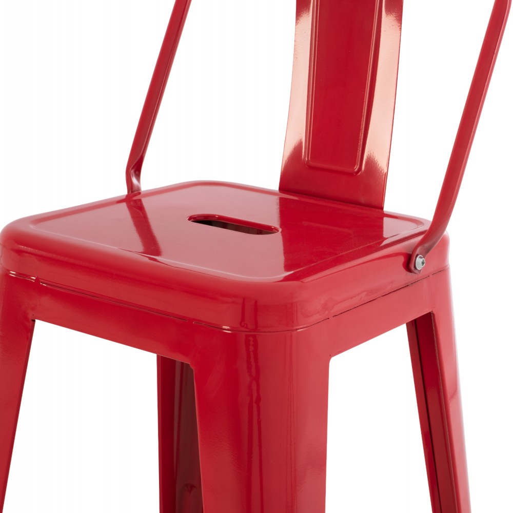 Σκαμπό μπαρ "MELITA-PRO" από μέταλλο σε χρώμα κόκκινο 43x43x88