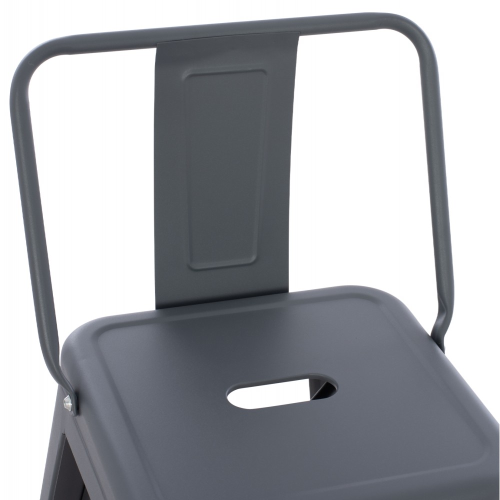 Σκαμπό μπαρ "MELITA-PRO" από μέταλλο σε χρώμα γκρι 43x43x88