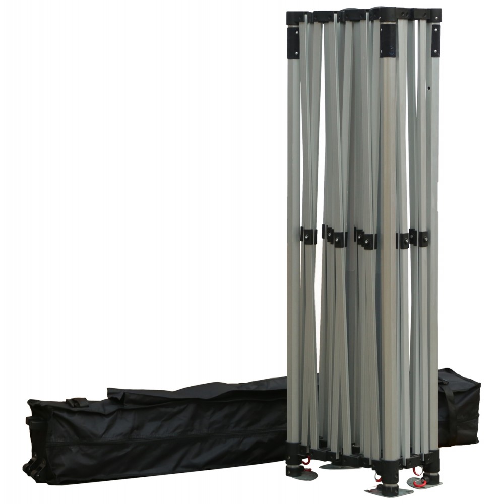 Gazebo/κιόσκι επαγγελματικό "CRESSEN" πτυσσόμενο από αλουμίνιο/ύφασμα σε χρώμα ασημί/λευκό 3x4.5x3.4