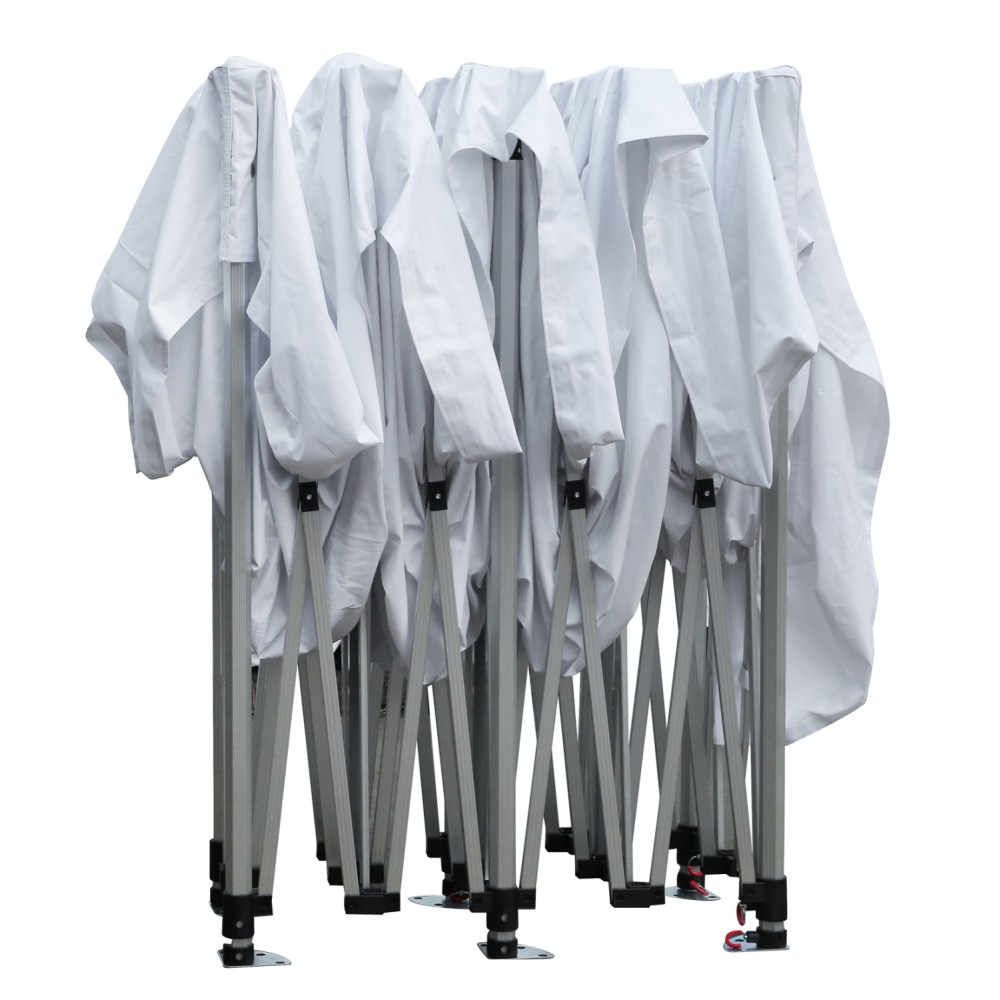 Gazebo/κιόσκι επαγγελματικό "CRESSEN" πτυσσόμενο από αλουμίνιο/ύφασμα σε χρώμα ασημί/λευκό 3x6x3.4