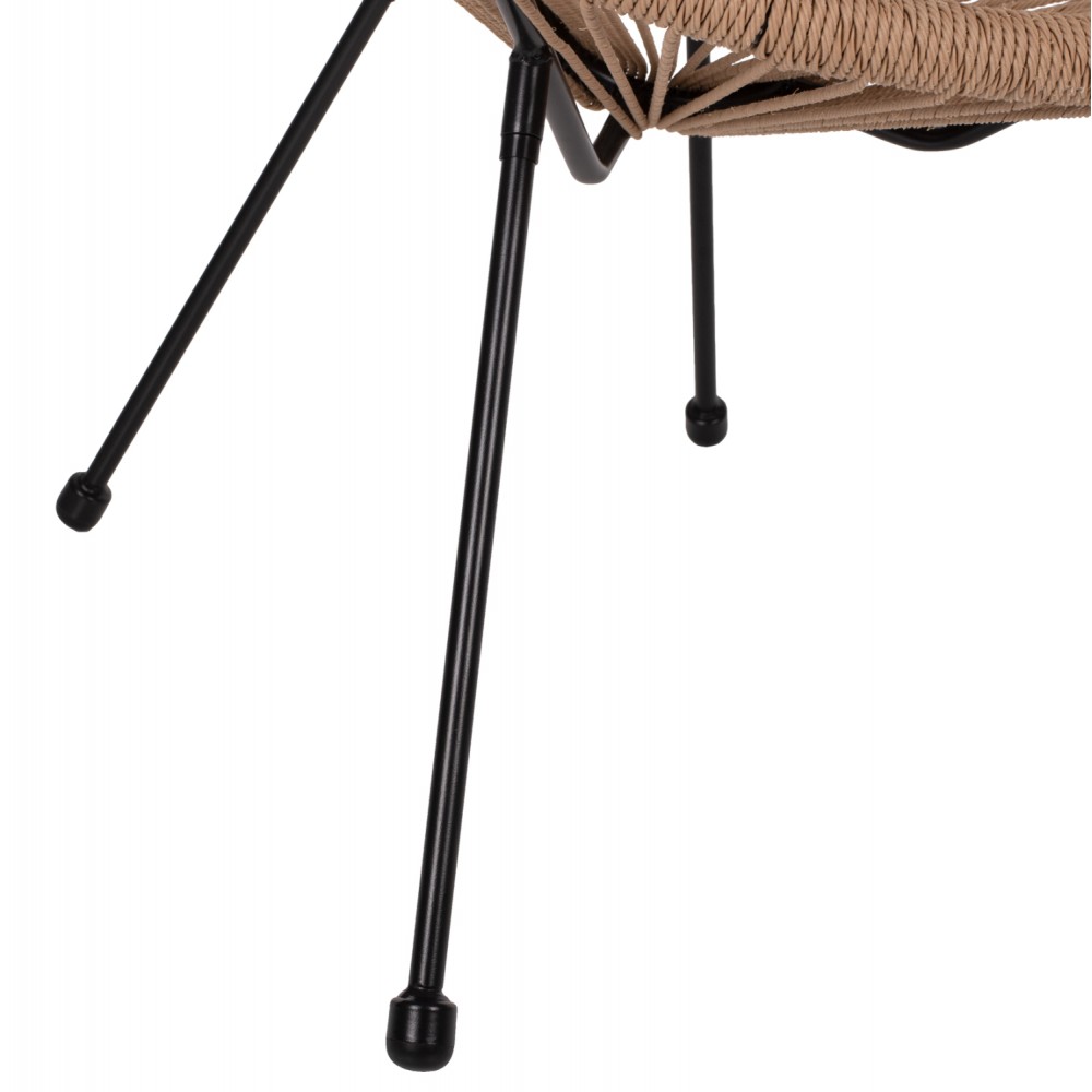 Σετ εξωτερικού χώρου "ACAPULCO" 3τμχ από twisted wicker/μέταλλο σε χρώμα μπεζ/μαύρο