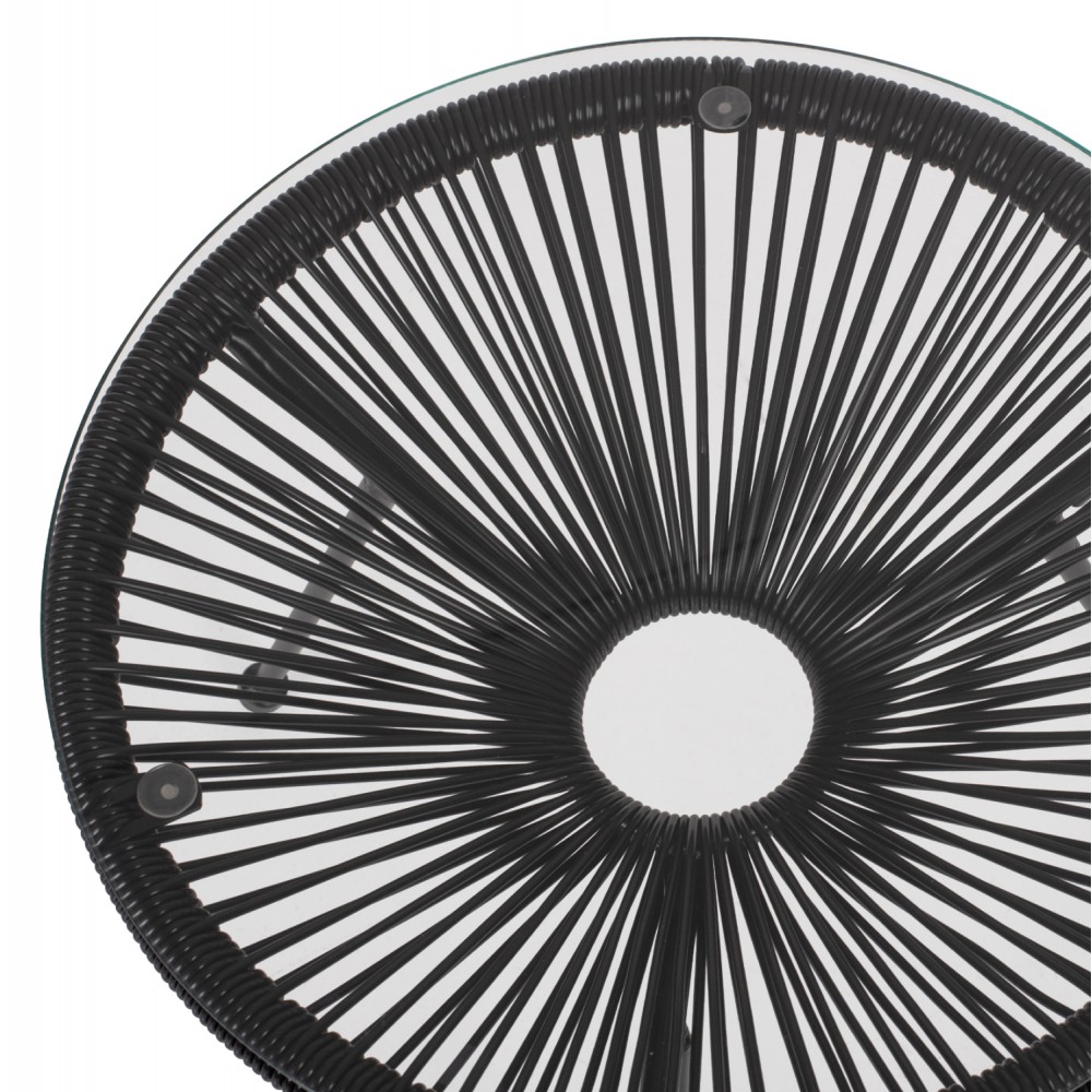 Σετ εξωτερικού χώρου "ACAPULCO" 3τμχ από twisted wicker/μέταλλο σε χρώμα μαύρο