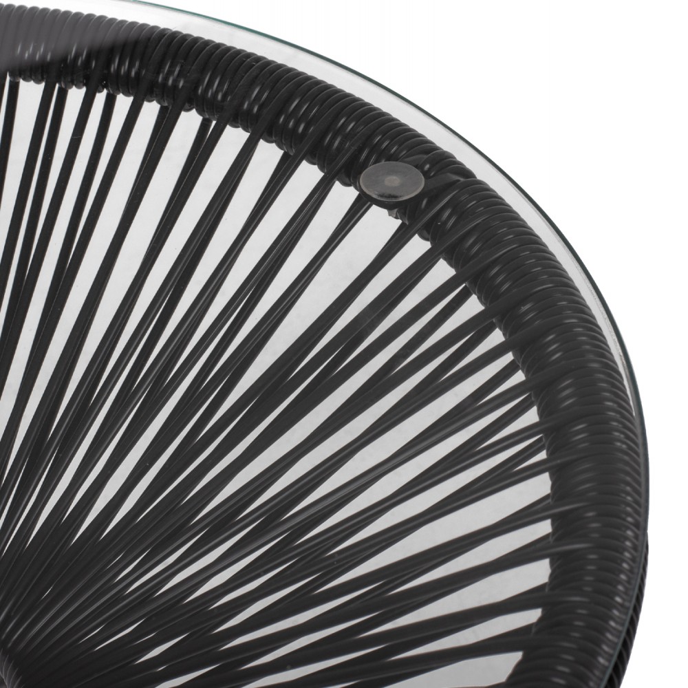 Σετ εξωτερικού χώρου "ACAPULCO" 3τμχ από twisted wicker/μέταλλο σε χρώμα μαύρο