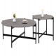 Σετ τραπέζια σαλονιού "RONDA" 2τμχ από mdf/μέταλλο σε χρώμα γκρι μαρμάρου/μαύρο Φ80&Φ50