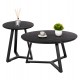 Σετ τραπέζια σαλονιού "ROCKET" 2τμχ από mdf/μέταλλο σε χρώμα μαύρο μαρμάρου Φ80&Φ45