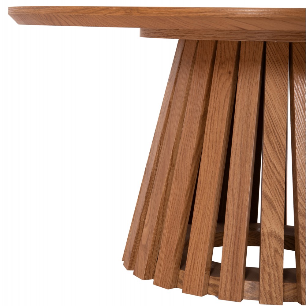 Σετ τραπέζια σαλονιού "TALBERT" από mdf σε χρώμα φυσικό Φ80&Φ45