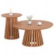 Σετ τραπέζια σαλονιού "TALBERT" από mdf σε χρώμα φυσικό Φ80&Φ45