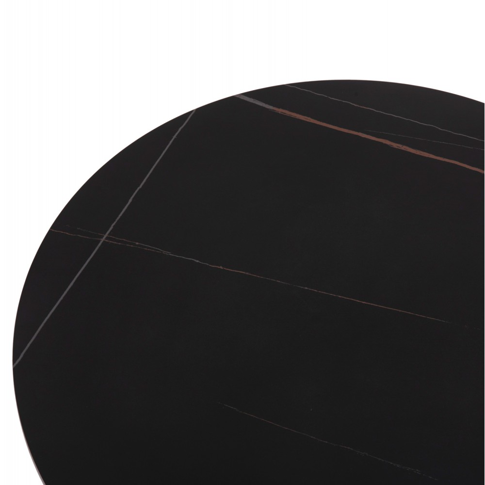 Σετ τραπέζια σαλονιού "DUNCAN" από mdf/κεραμικό σε χρώμα φυσικό/μαύρο μαρμάρου Φ80&Φ45