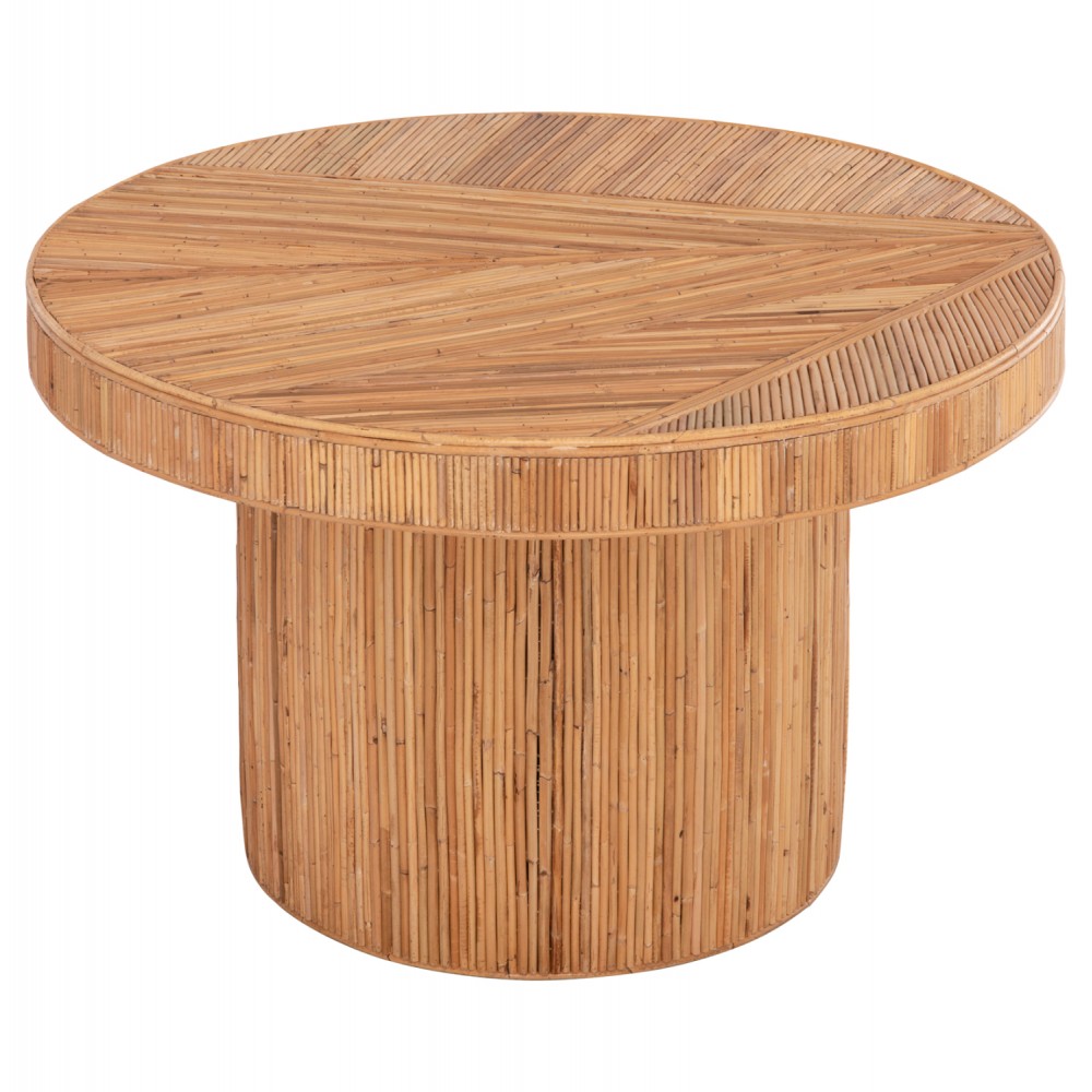 Τραπέζι "GATSBY" από rattan σε χρώμα φυσικό Φ120x76