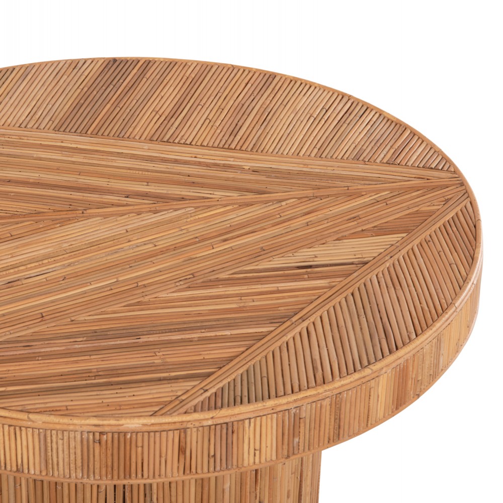 Τραπέζι "GATSBY" από rattan σε χρώμα φυσικό Φ120x76