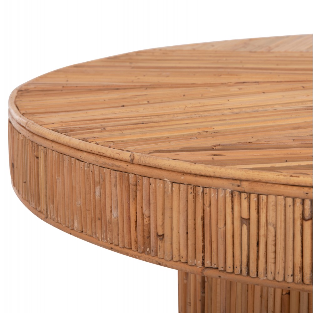 Τραπέζι "GATSBY" από rattan σε χρώμα φυσικό Φ120x76