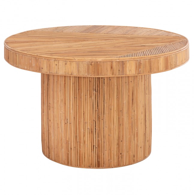 Τραπέζι "GATSBY" από rattan σε χρώμα φυσικό Φ120x76