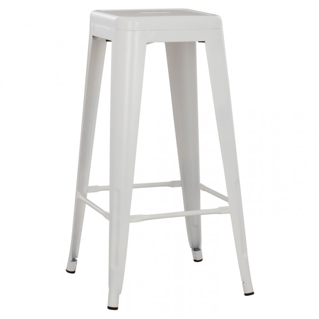 Σκαμπό μπαρ "MELITA-PRO" από μέταλλο σε χρώμα λευκό ματ 43x43x78