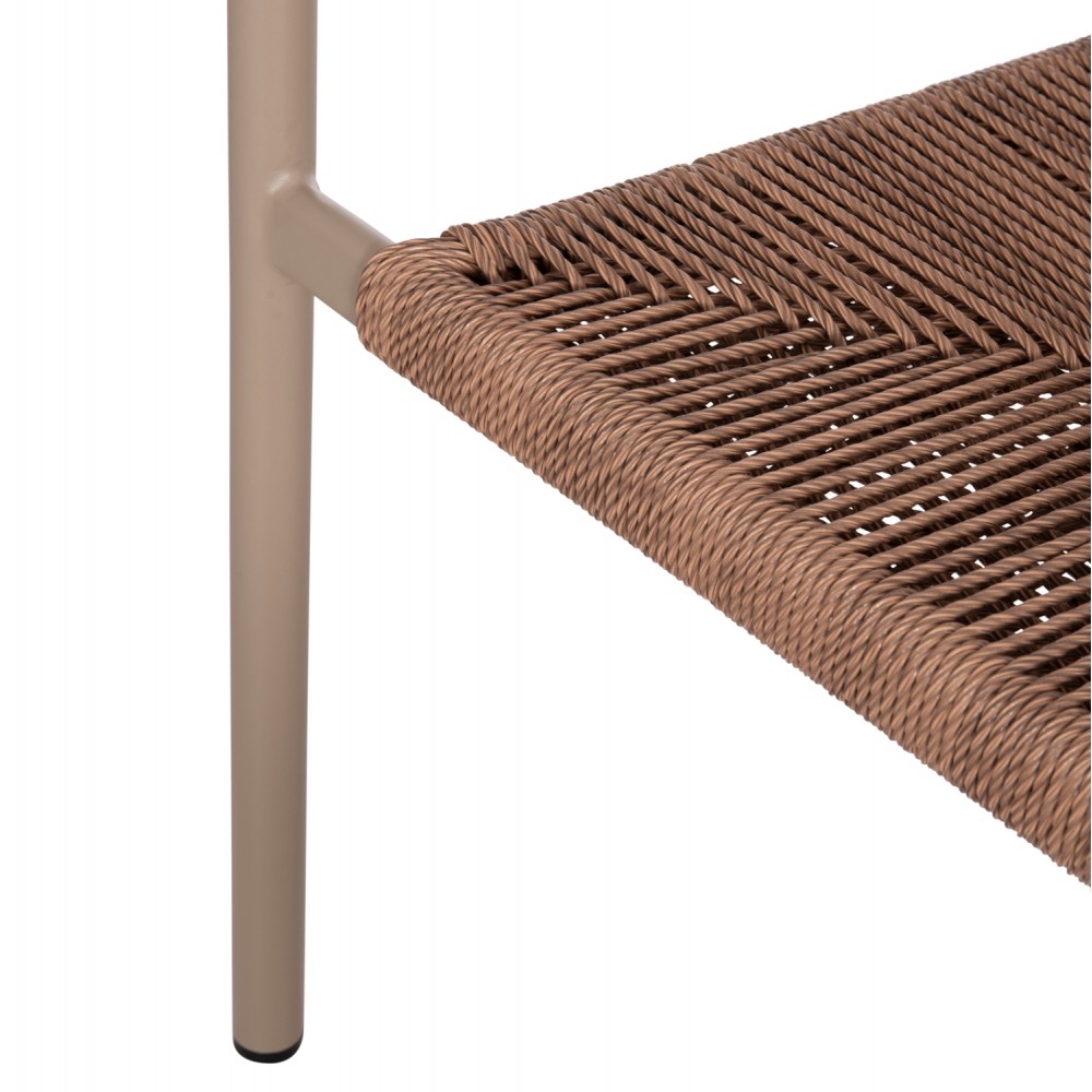 Πολυθρόνα "LUCCI" από αλουμίνιο/rattan σε χρώμα μόκα/φυσικό 58x56x79