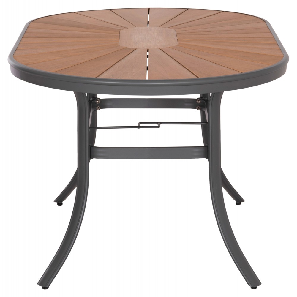 Τραπέζι εξωτερικού χώρου "TELAMO" από αλουμίνιο/polywood σε χρώμα ανθρακί/φυσικό 160x90x73.5