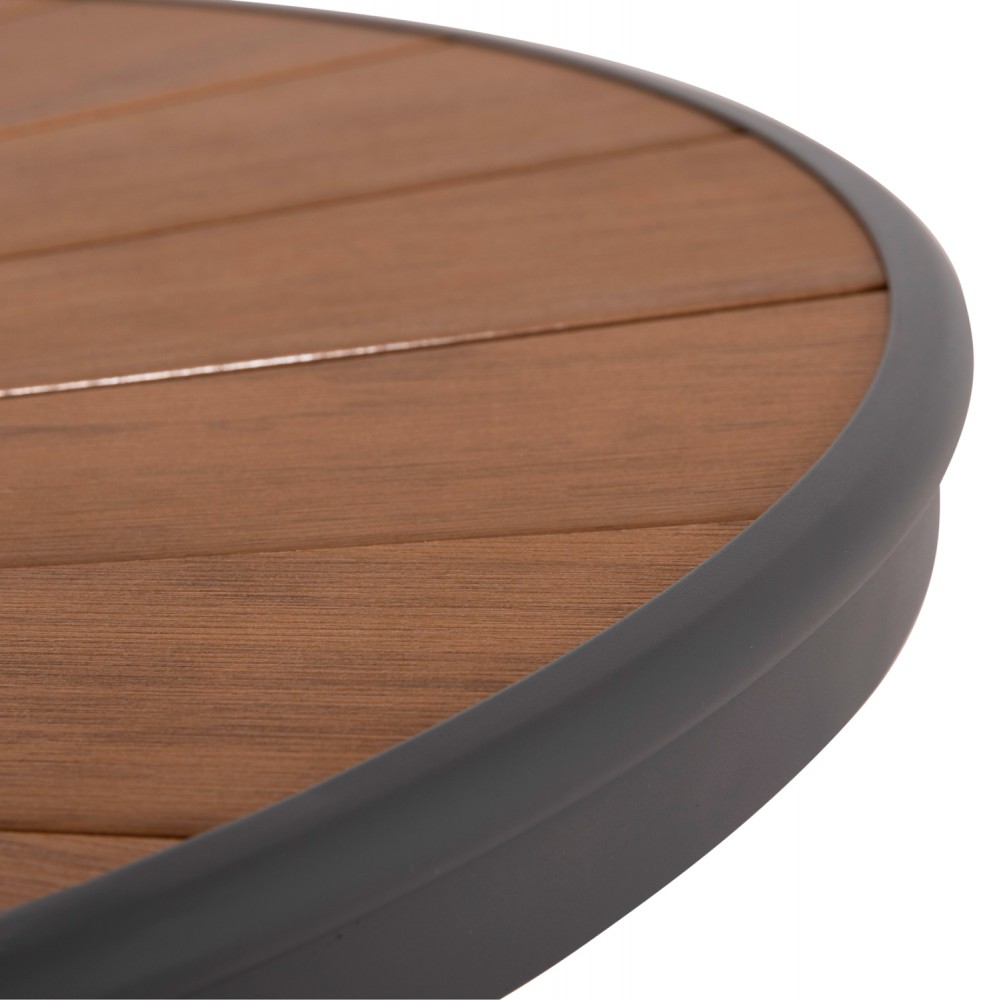 Τραπέζι εξωτερικού χώρου "TELAMO" από αλουμίνιο/polywood σε χρώμα ανθρακί/φυσικό 160x90x73.5