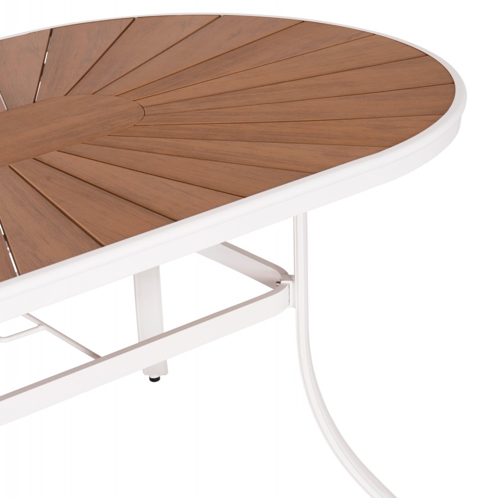 Τραπέζι εξωτερικού χώρου "TELAMO" από αλουμίνιο/polywood σε χρώμα λευκό/φυσικό 160x90x73.5