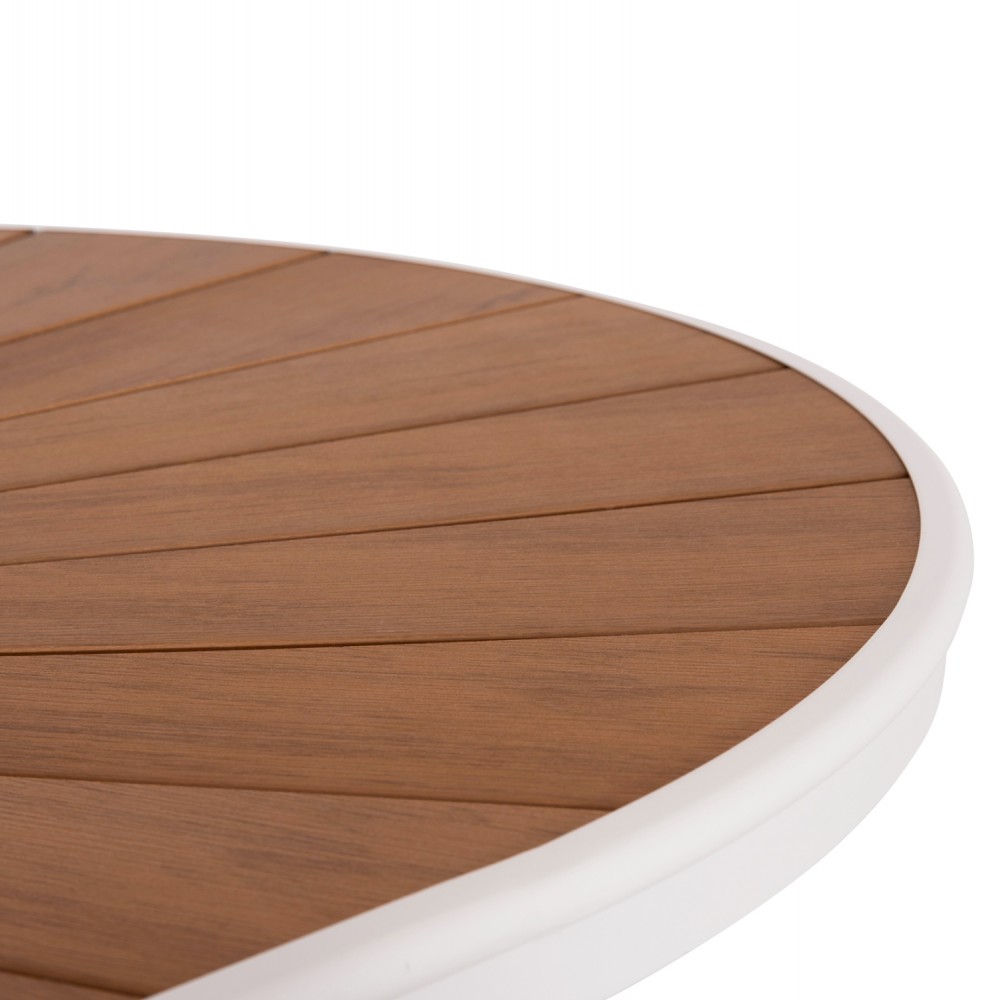 Τραπέζι εξωτερικού χώρου "TELAMO" από αλουμίνιο/polywood σε χρώμα λευκό/φυσικό 160x90x73.5