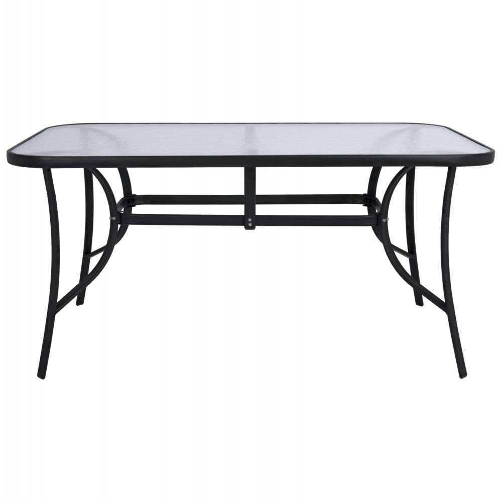 Τραπέζι "BRUNO" από μέταλλο/γυαλί σε χρώμα μαύρο 150x90x72