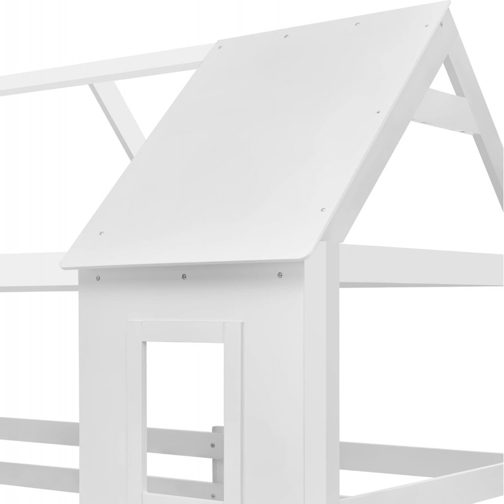 Κουκέτα παιδική "HOOD" σπιτάκι από ξύλο σε χρώμα λευκό 97x197x220.5