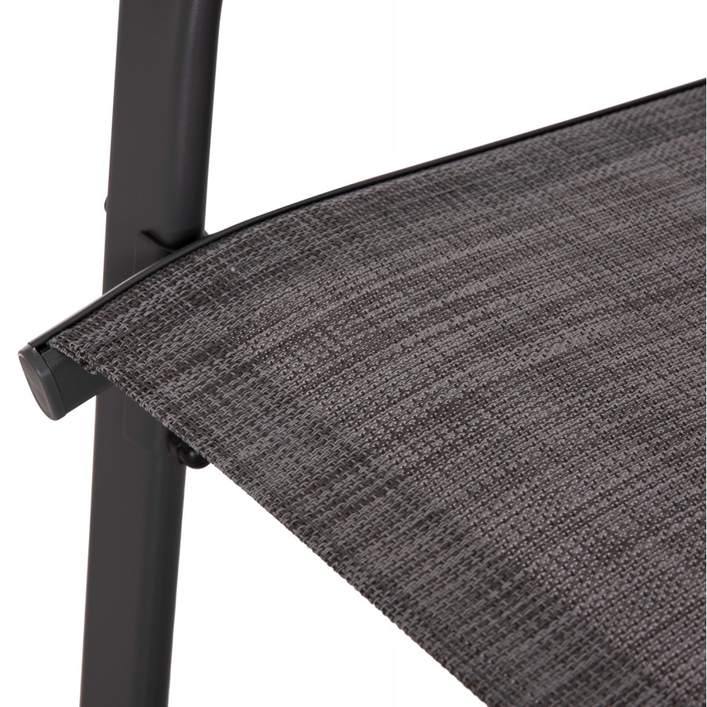 Πολυθρόνα εξωτερικού χώρου "LEON" από μέταλλο/textilene σε χρώμα γκρι 55x70x91