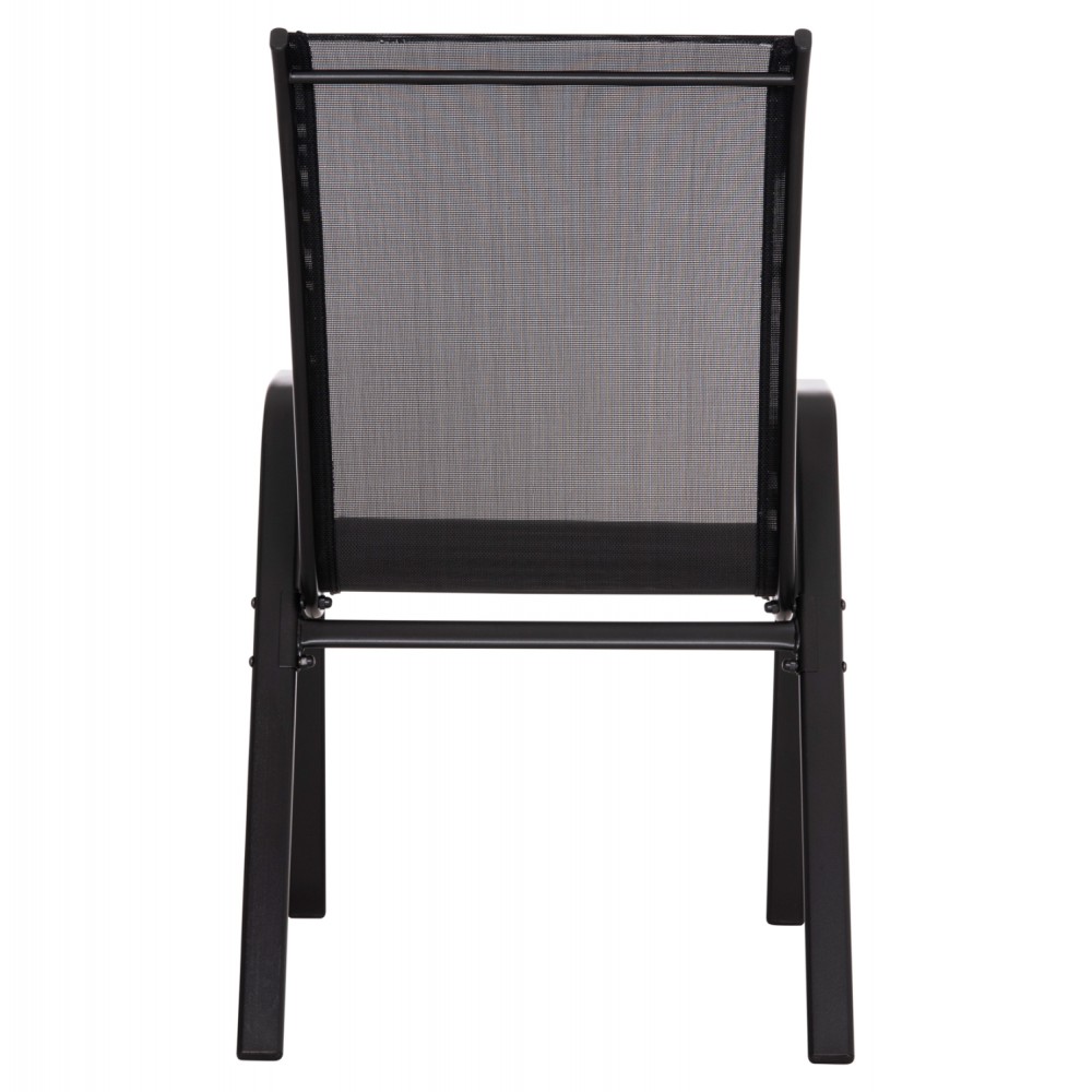 Πολυθρόνα εξωτερικού χώρου "LEON" από μέταλλο/textilene σε χρώμα μαύρο 55x70x91