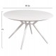 Τραπέζι εξωτερικού χώρου "HIGER" από αλουμίνιο σε χρώμα λευκό Φ126x75