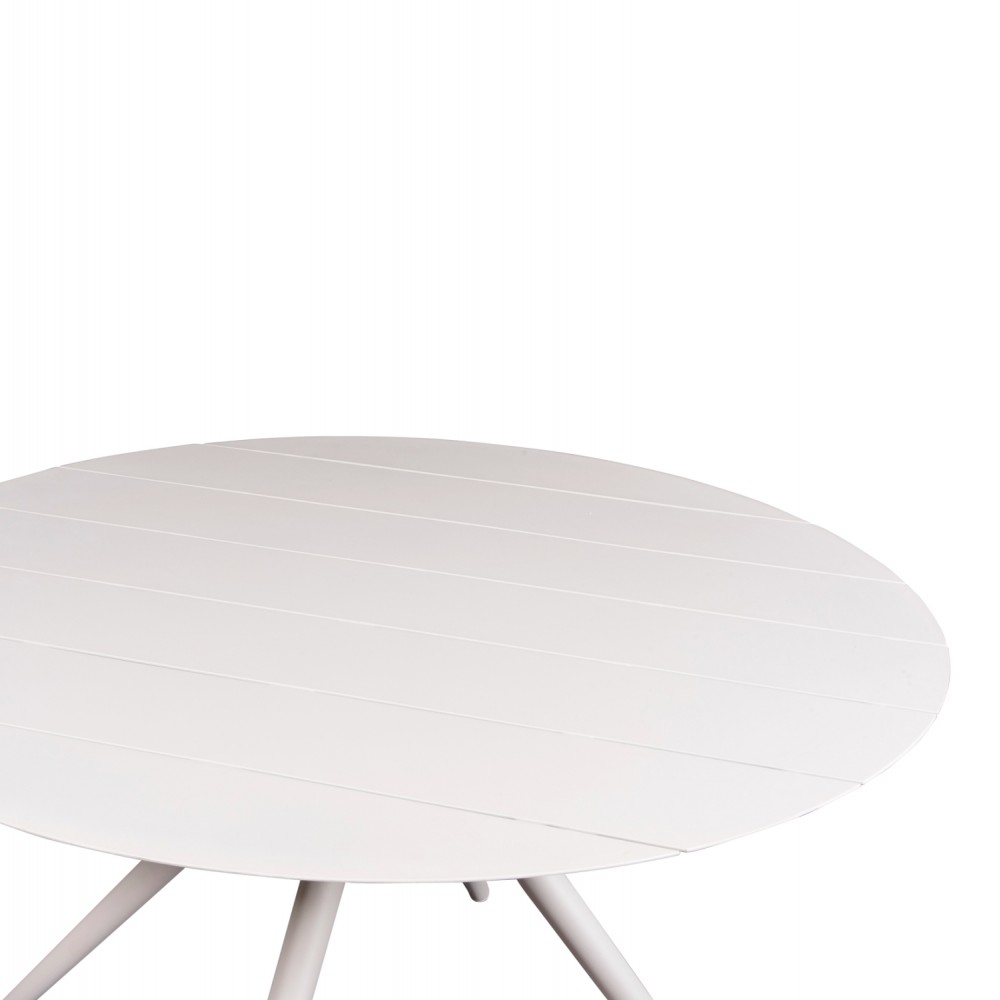 Τραπέζι εξωτερικού χώρου "HIGER" από αλουμίνιο σε χρώμα λευκό Φ126x75