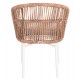 Πολυθρόνα "ORIN" στοιβαζόμενη από αλουμίνιο/rattan σε χρώμα σκούρο λευκό/φυσικό/μπεζ 58x61x75