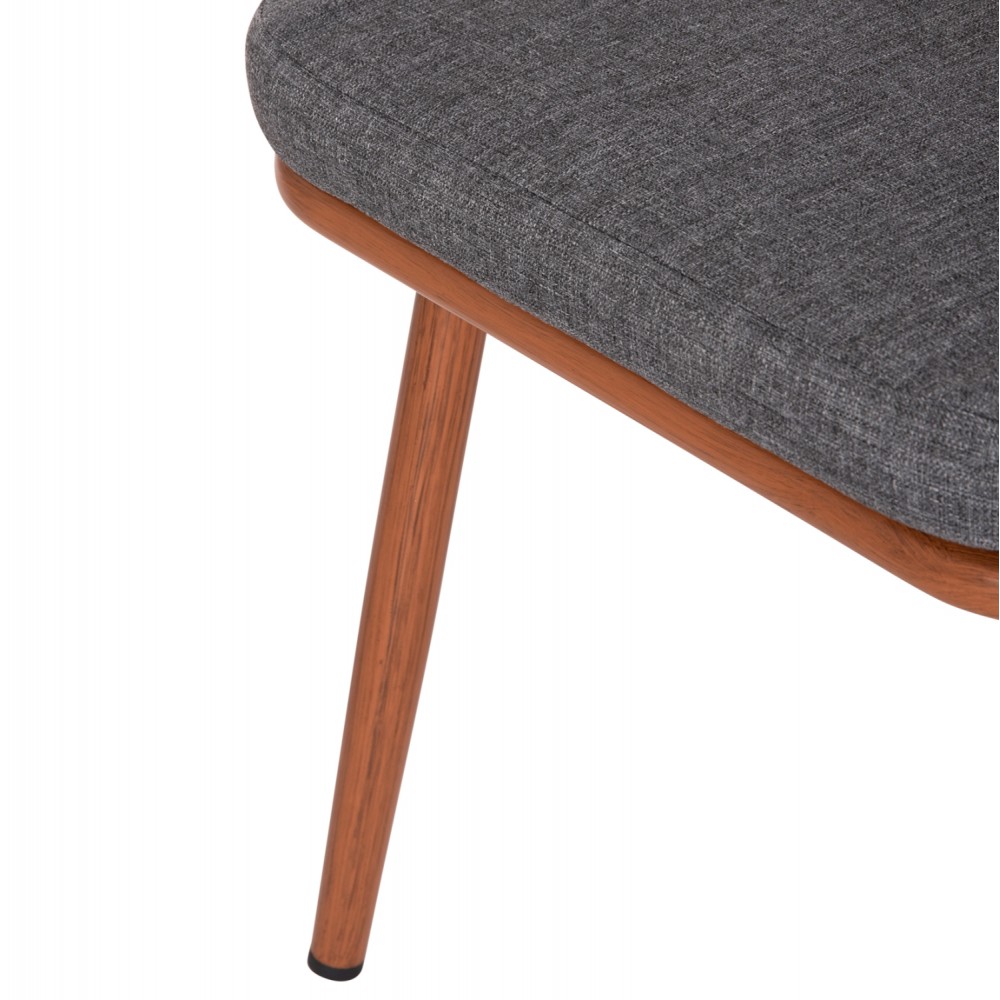 Πολυθρόνα "HARRIET" από αλουμίνιο/σχοινί σε χρώμα καφέ/γκρι 60x62x80.5