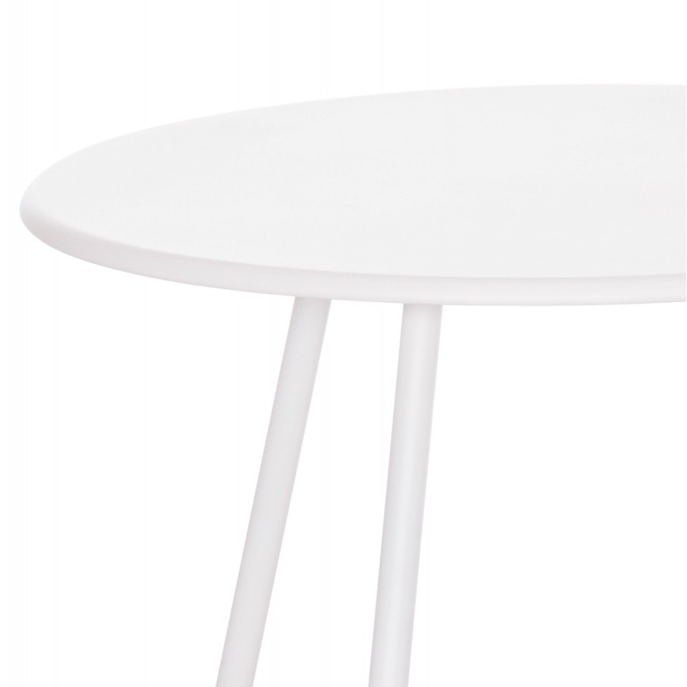 Βοηθητικό τραπέζι "SAMMON" από μέταλλο σε χρώμα λευκό Φ45x50