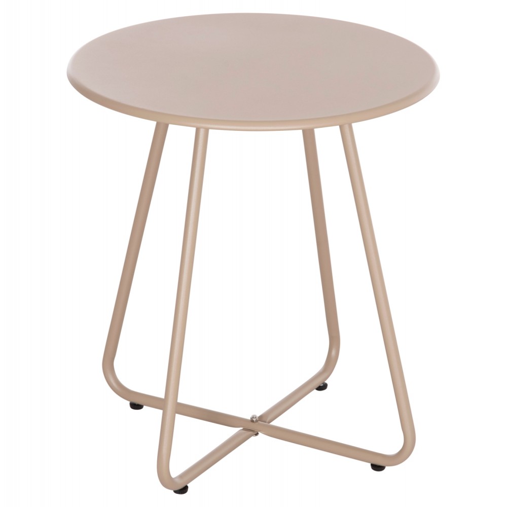 Βοηθητικό τραπέζι "SAMMON" από μέταλλο σε χρώμα καπουτσίνο Φ45x50