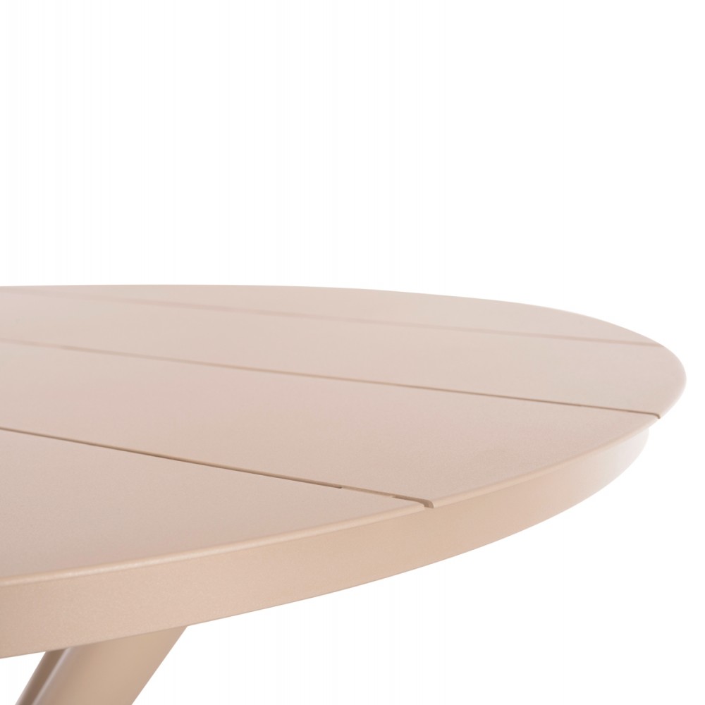 Τραπέζι εξωτερικού χώρου "HIGER" από αλουμίνιο σε χρώμα καπουτσίνο Φ90x74