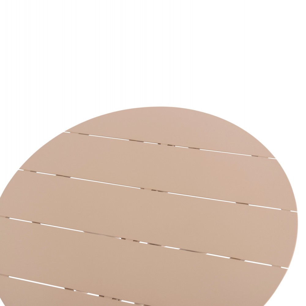 Τραπέζι εξωτερικού χώρου "HIGER" από αλουμίνιο σε χρώμα καπουτσίνο Φ90x74