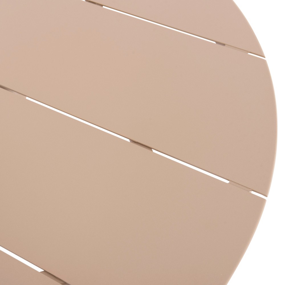 Τραπέζι εξωτερικού χώρου "HIGER" από αλουμίνιο σε χρώμα καπουτσίνο Φ90x74