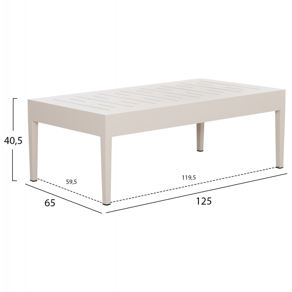 Σετ σαλόνι εξωτερικού χώρου "LARRY" 4τμχ από αλουμίνιο/ύφασμα σε χρώμα σαμπανί