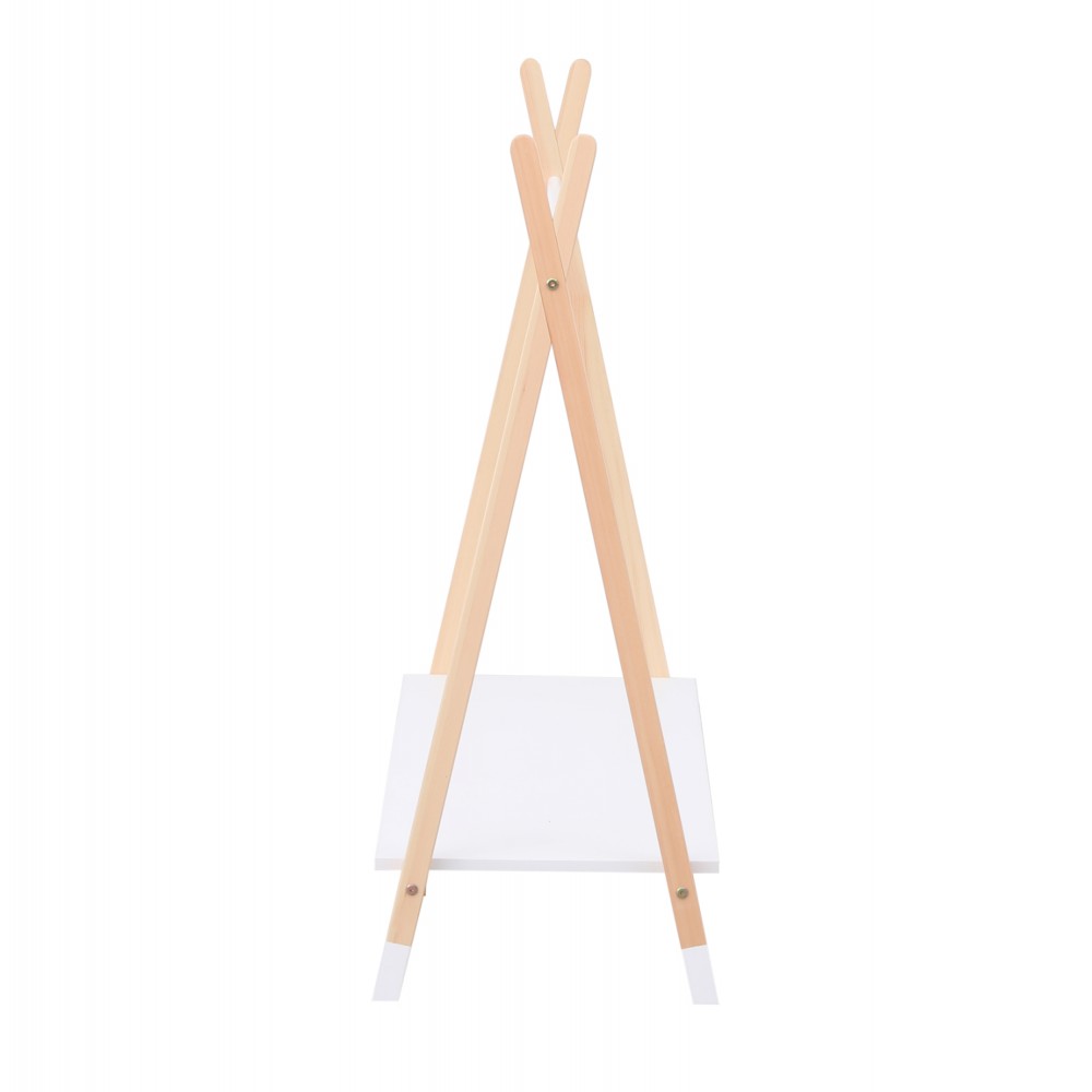 Κρεμάστρα παιδική "PASCHAL" με ράφι από ξύλο σε χρώμα φυσικό/λευκό 100x40x100